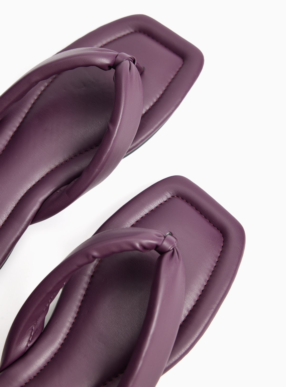 Dark Purple PU Toe Post Sandals 6 - Image 4 thumbnail